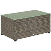 GARTENBEISTELLTISCH DE-13677 mit Glasplatte Dunkelgrau - Dunkelgrau, Metall (90/50/38cm) - ComfortXL