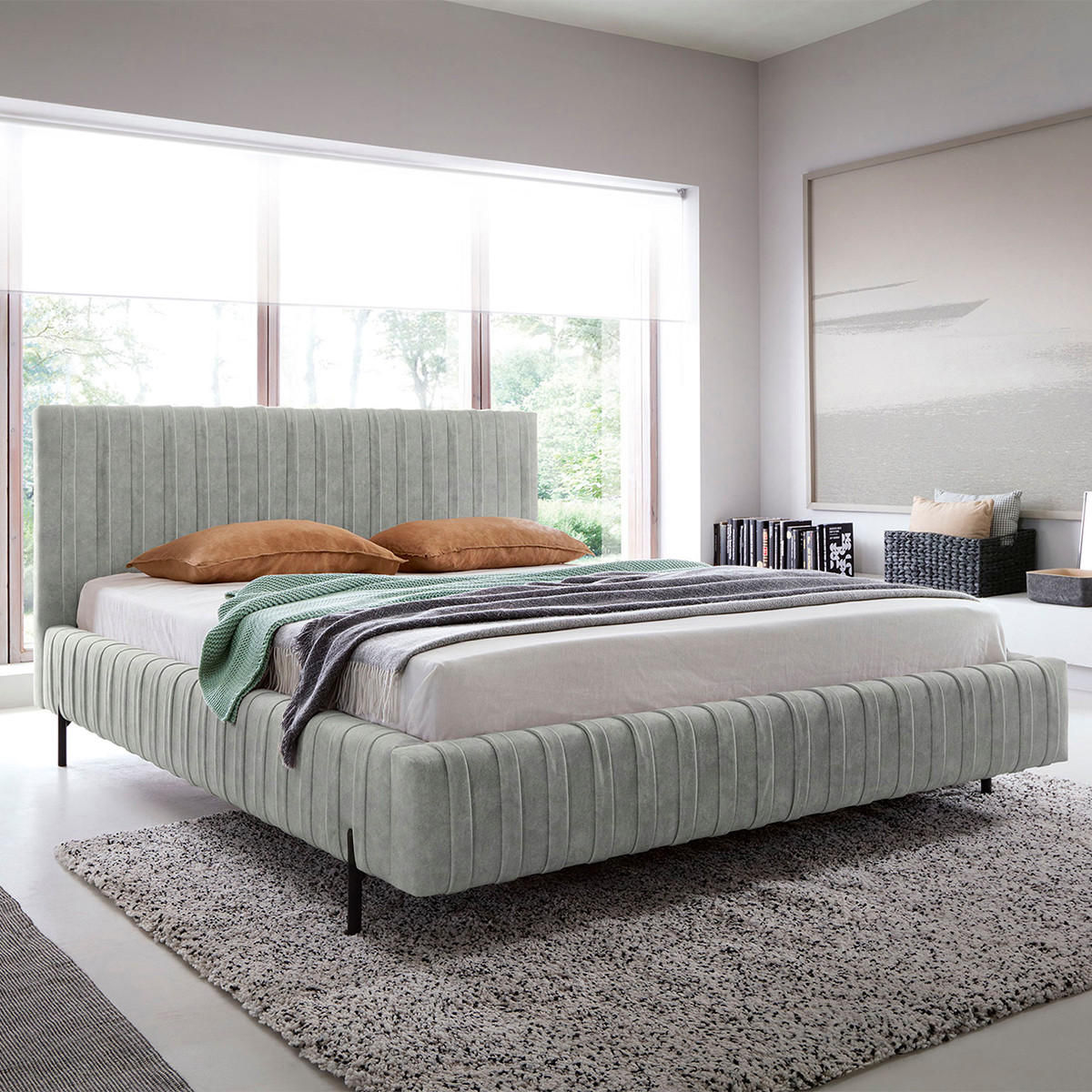 BOXSPRING POSTEĽ 180/200 Ori Šedá - sivá, drevo (180/200cm) - Petits-meubles