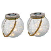SOLARKUGEL 2er-set CRACK BALL CORD transparent - Transparent, Glas (11/11/13cm) - Lumisky