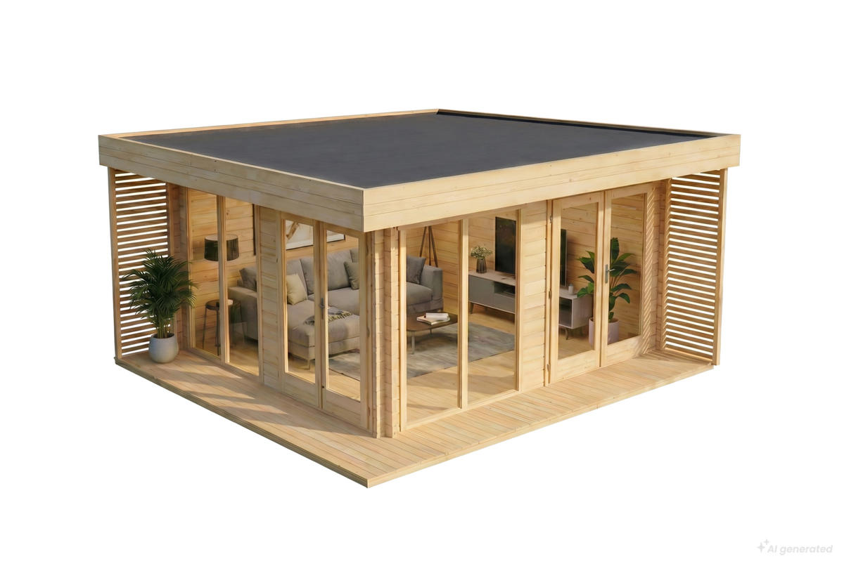 GARTENHAUS Holz Viva Compact - Naturfarben, Holz (480/241/472cm) - Alpholz