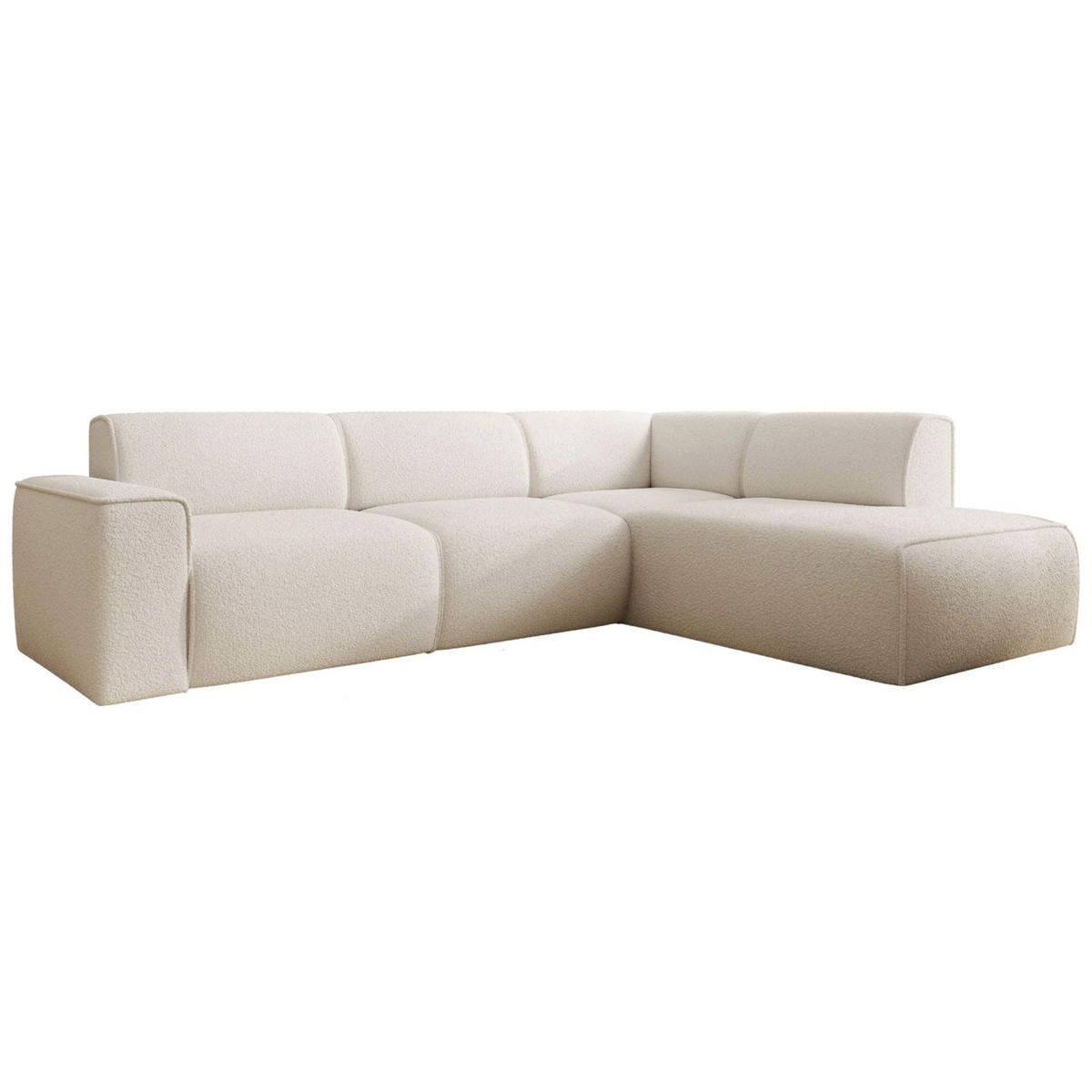 ECKSOFA Bouvi Creme rechts - Creme/Schwarz, Kunststoff/Textil (220/292cm) - Selsey