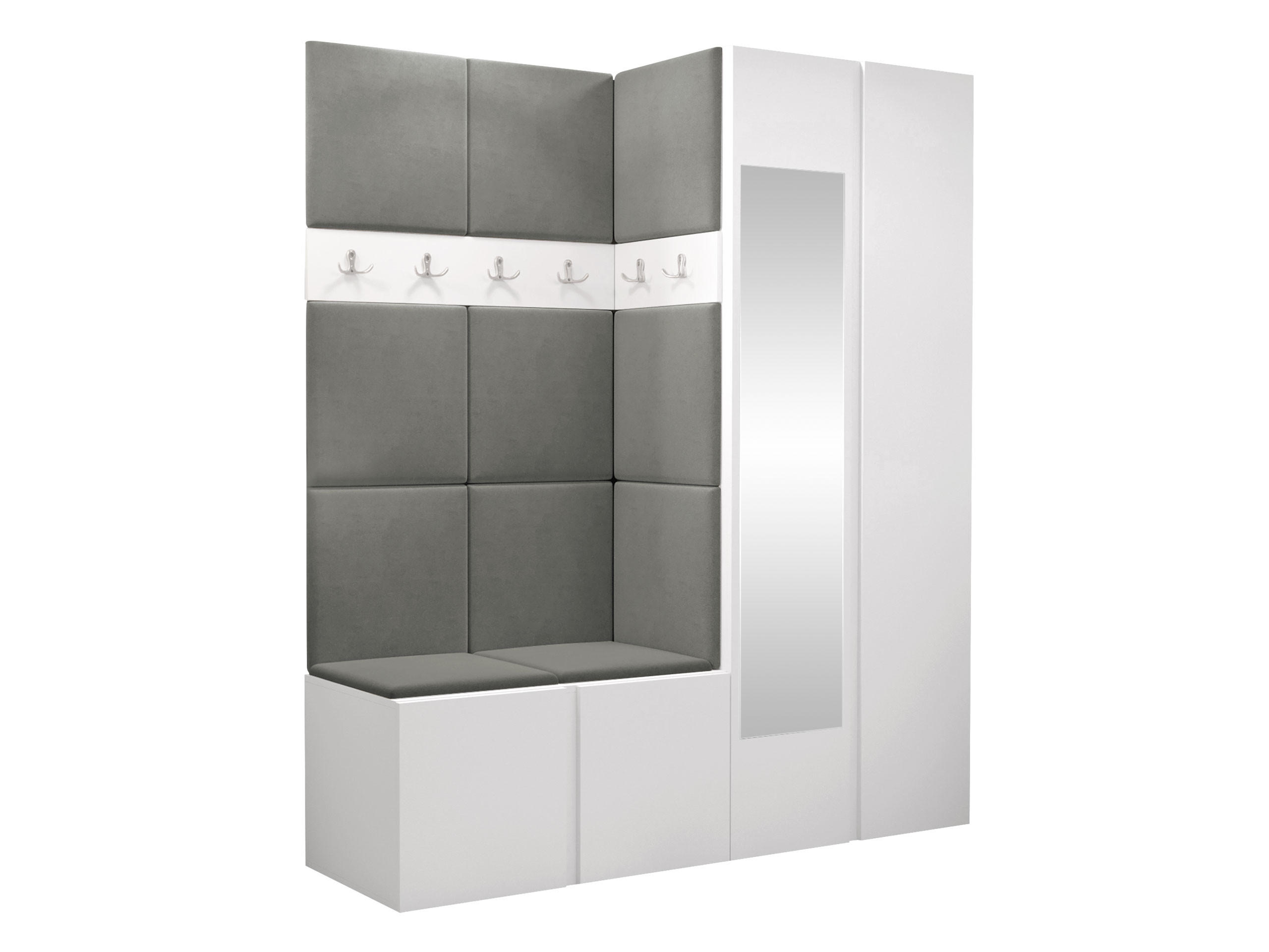 MOBILIER PENTRU HOL Orion XII - alb/gri, material plastic/compozit lemnos (158/186/46cm) - MIRJAN24