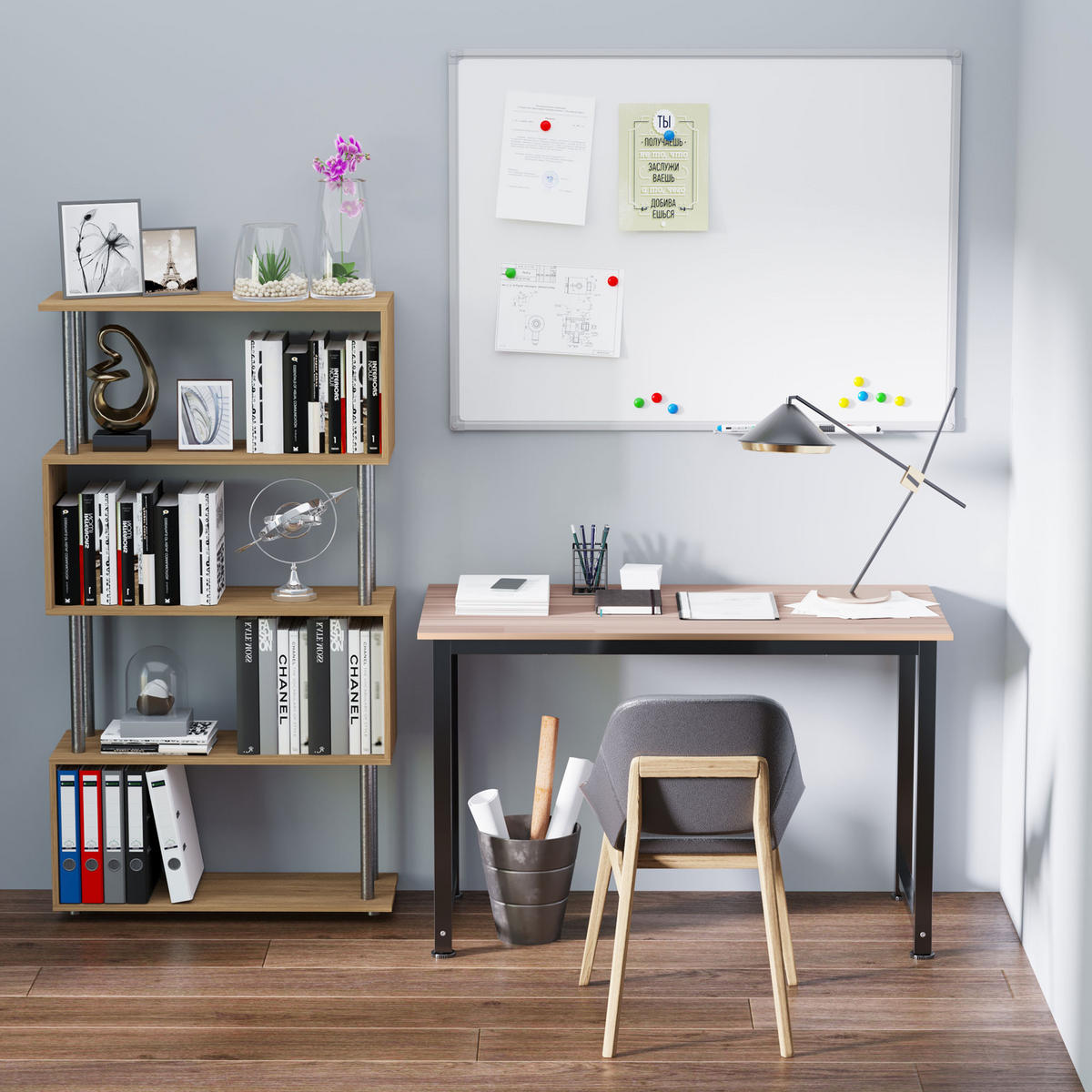 BÜROTISCH Eiche 1 Stück - Eichefarben, Holzwerkstoff (155.5/48/76cm) - GiPP