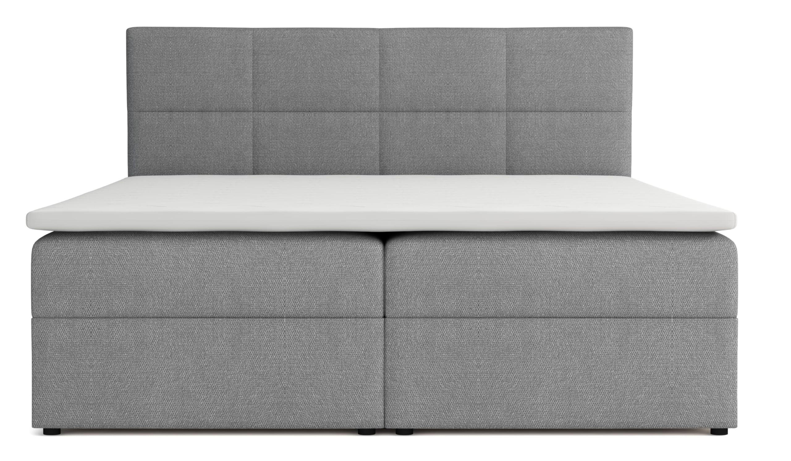 BOXBETT Betty mit Bettkästen und Matratze H2/H3 180 x 200 cm - Grau, Holzwerkstoff (180/200cm) - VENASI MÖBEL
