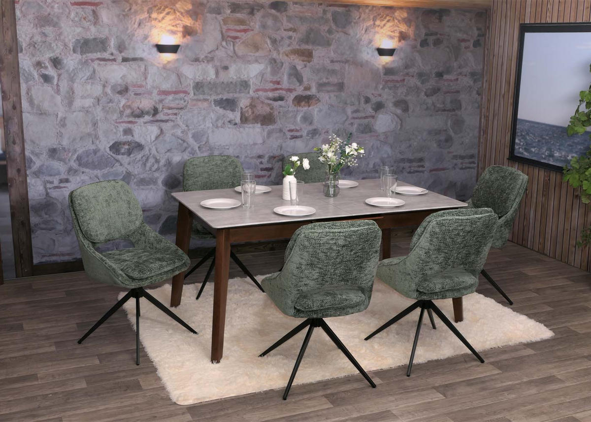 ESSZIMMERSTUHL Grün 2er-Set - Grün, Textil (55/87/55cm) - MCW