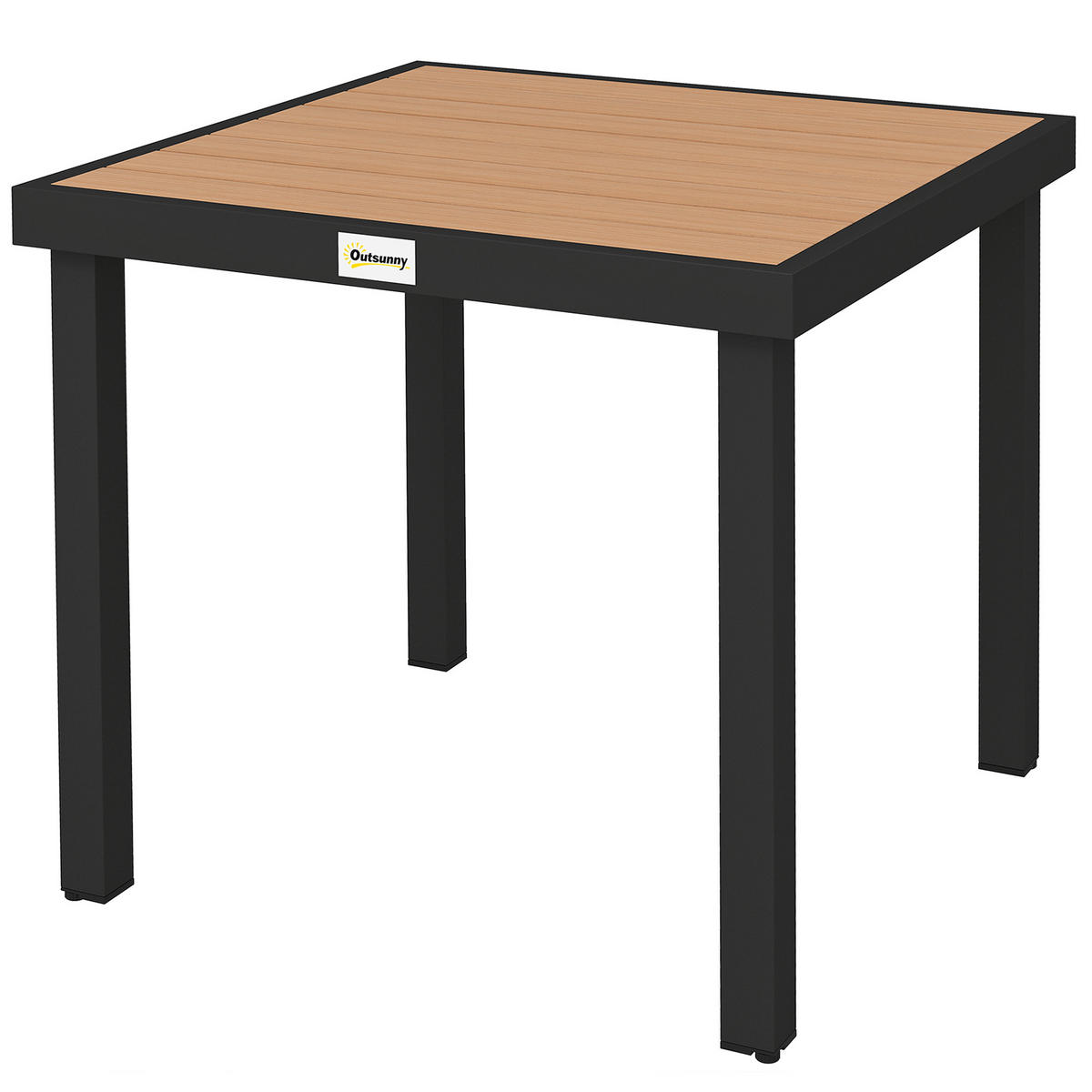 GARTENTISCH DE-14110 78x78 cm, Aluminium mit Holzoptik Natur - Naturfarben, Metall (78/78/74cm) - ComfortXL