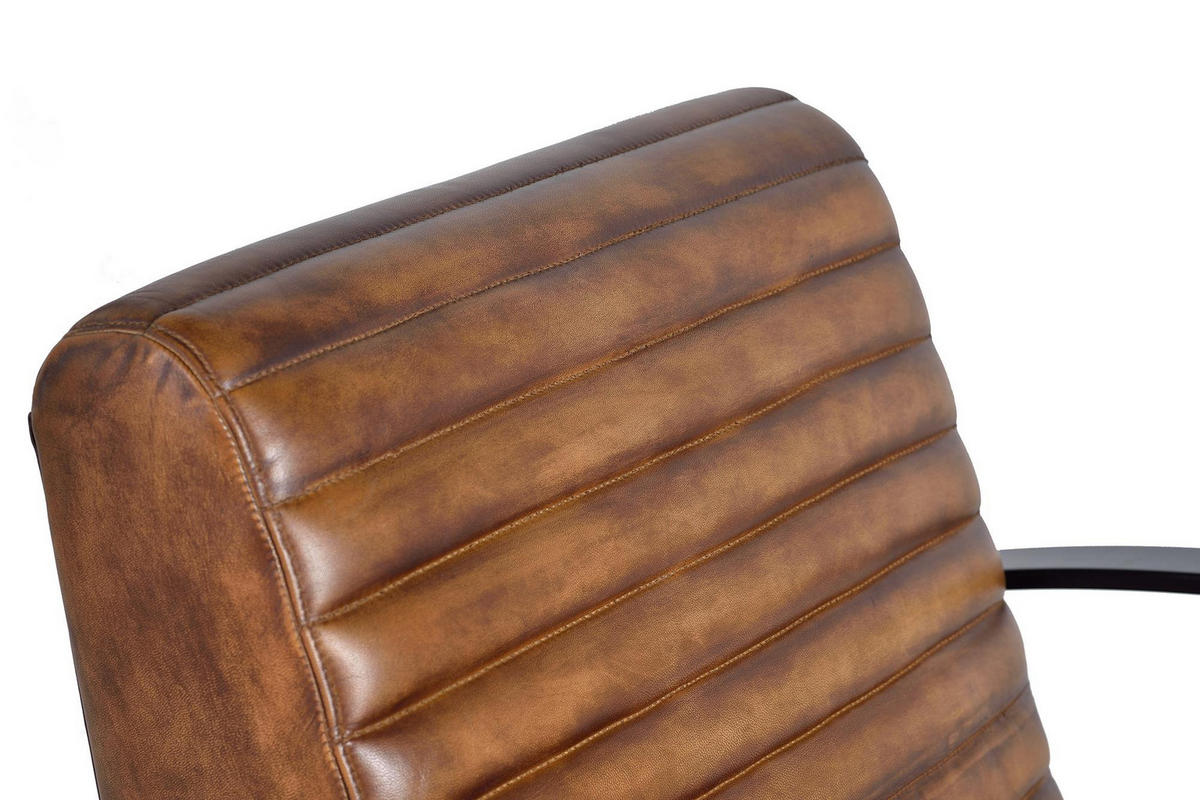SESSEL aus Leder und Holz - Braun, Fell (75/82/82cm) - Giner y Colomer