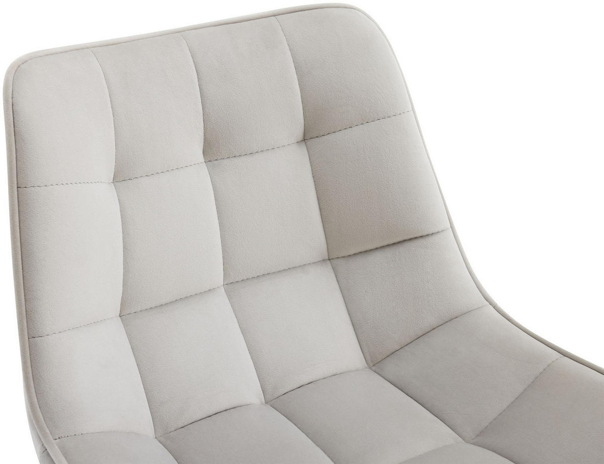 BARHOCKER 2er Set Samt grau - Schwarz/Grau, Textil/Metall (47/106/52cm) - CLP
