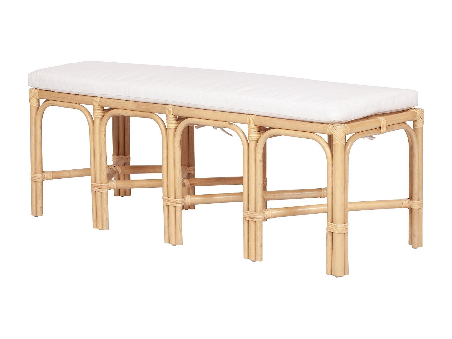 SITZBANK - 120 cmcm x 42 cmcm - Rattan - Naturfarben Hell - LUMANIO - Naturfarben, Naturmaterialien (120/46/42cm) - Vente-Unique