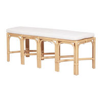 SITZBANK - 120 cmcm x 42 cmcm - Rattan - Naturfarben Hell - LUMANIO - Naturfarben, Naturmaterialien (120/46/42cm) - Vente-Unique