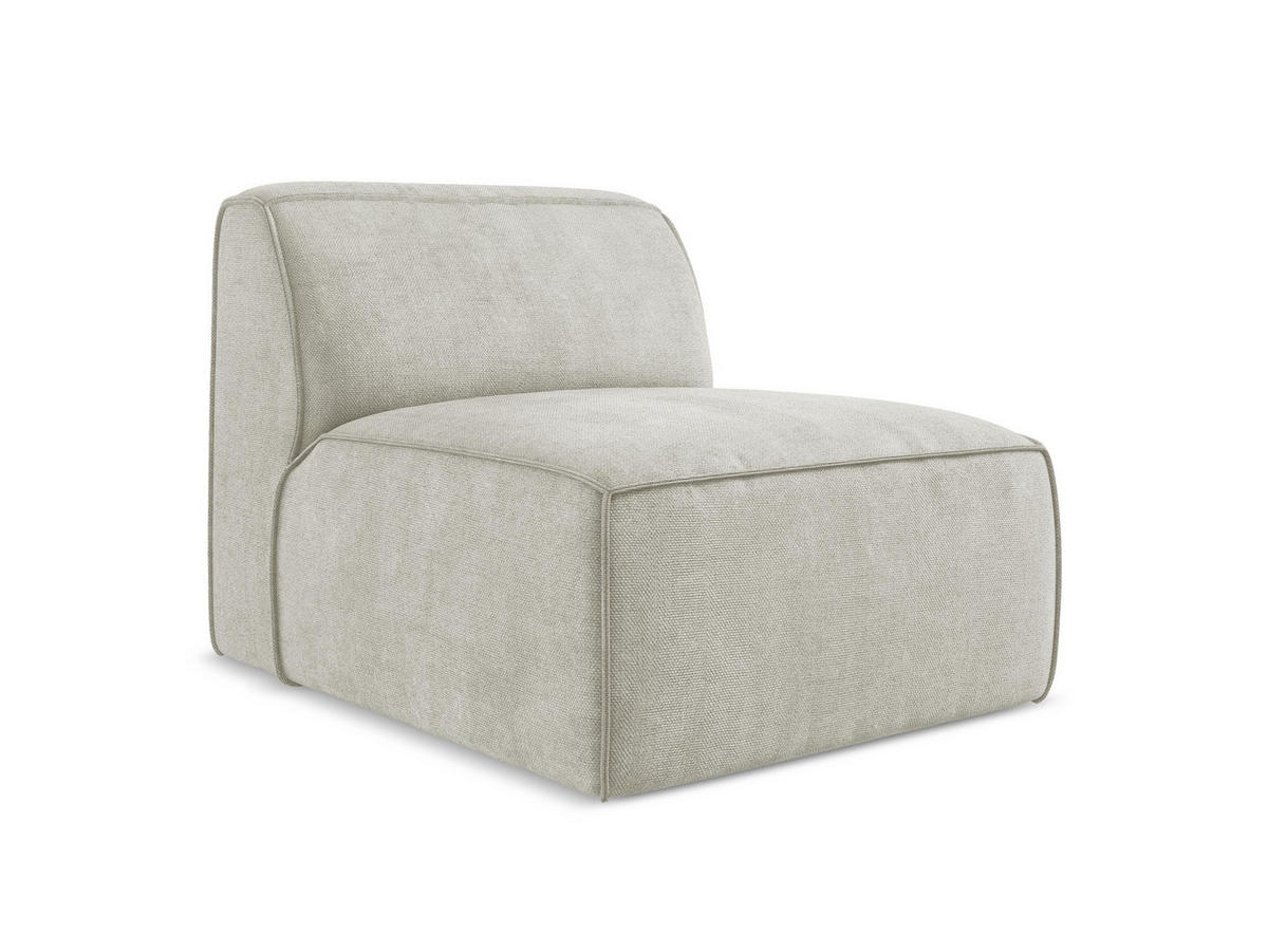 SOFAELEMENT Chenille Stoff Creme - Perlmutt/Schwarz, Holzwerkstoff/Kunststoff (80/70/102cm) - Makamii