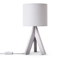 TISCHLAMPE Bajo Canvas - Weiß, Holz (17/17/35cm) - Paco Home