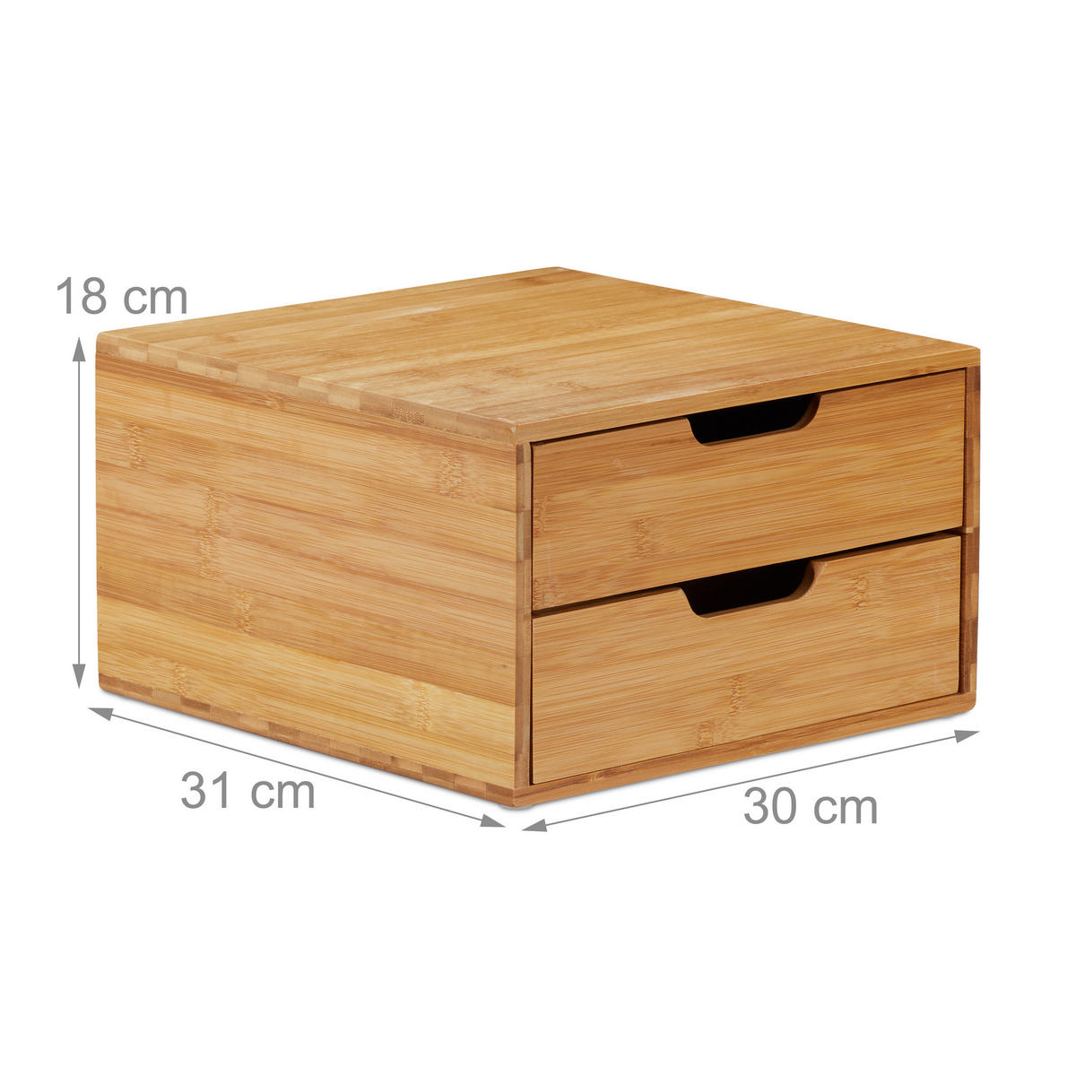 SCHUBLADENBOX - Hellbraun, Holz (31/30/18cm) - Relaxdays