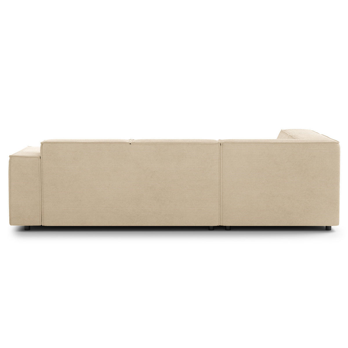 ECKSOFA mit Ottomane - Beige/Schwarz, Kunststoff/Textil (260/234cm) - home24