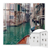 SCHLÜSSELBOX Weiß 30x30 cm – Türöffnung nach rechts - Romantisches Venedig - Braun, Metall (30/30/5cm) - TULUP