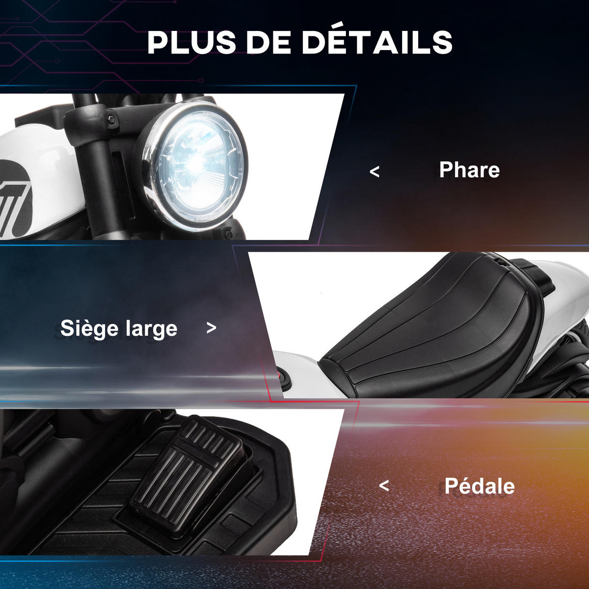 ELEKTRO-MOTORRAD DE-13151 LED-Scheinwerfer Weiß - Weiß, Kunststoff (76/42/57cm) - ComfortXL