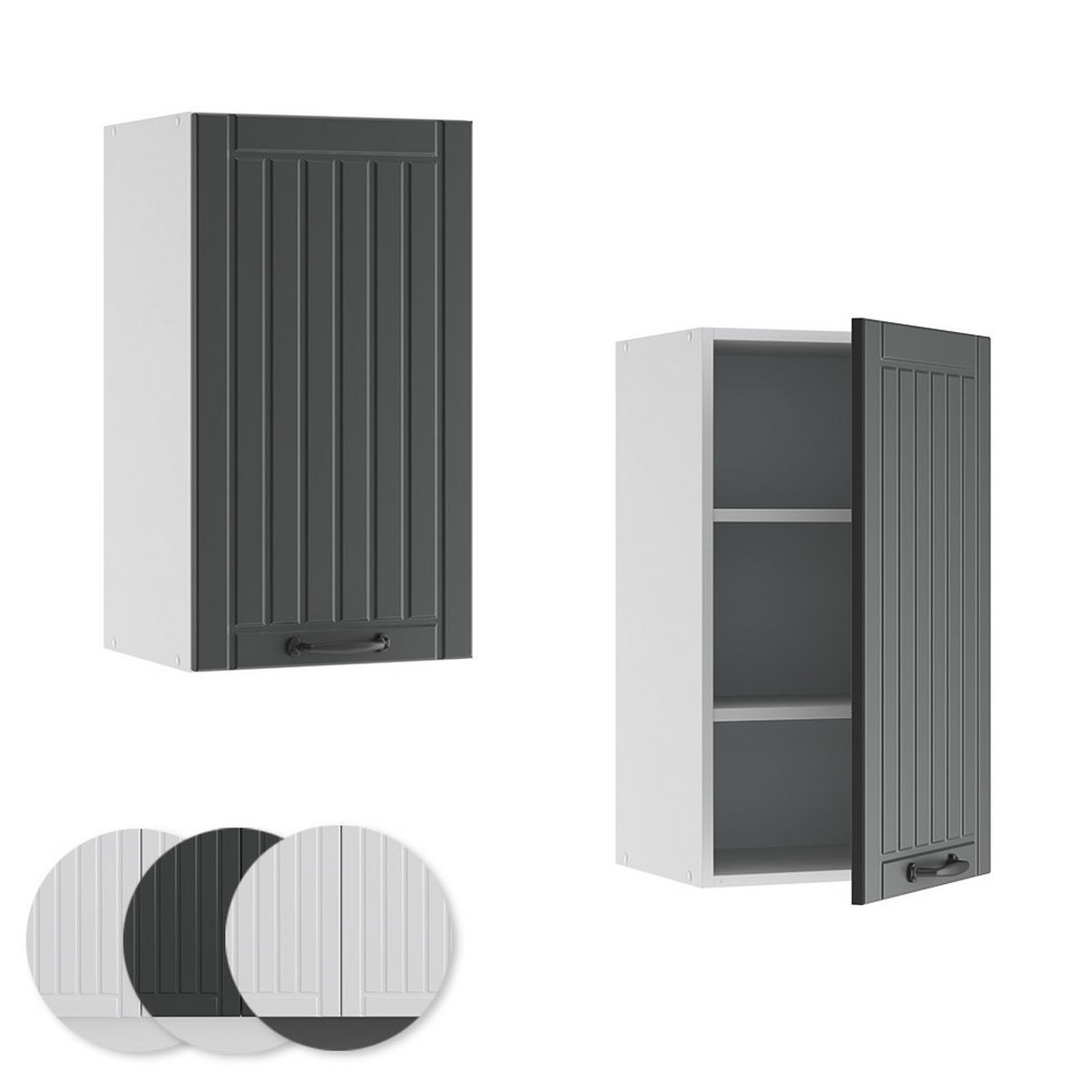 HÄNGESCHRANK Fame-Line Anthrazit Landhaus 40 cm - Anthrazit/Weiß, Holzwerkstoff (40/72/34.1cm) - Vicco