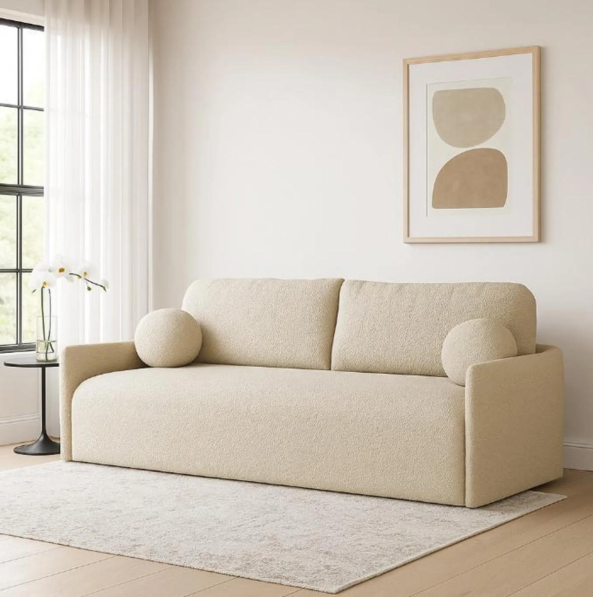 SCHLAFSOFA GLORI mit Bettkasten - QUELLE 06 - Beige, Textil (206/95/87cm) - Dekori_Interiors