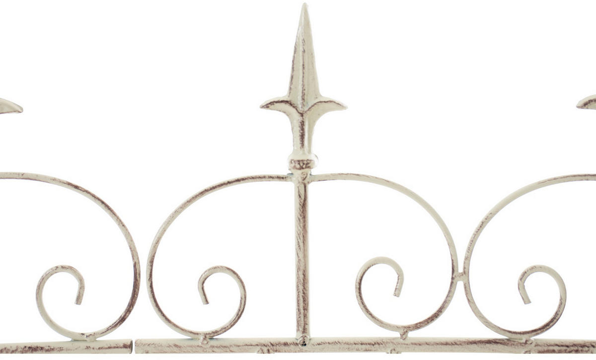 GARTENZAUN Metall antik-creme - Creme, Metall (124/116cm) - CLP