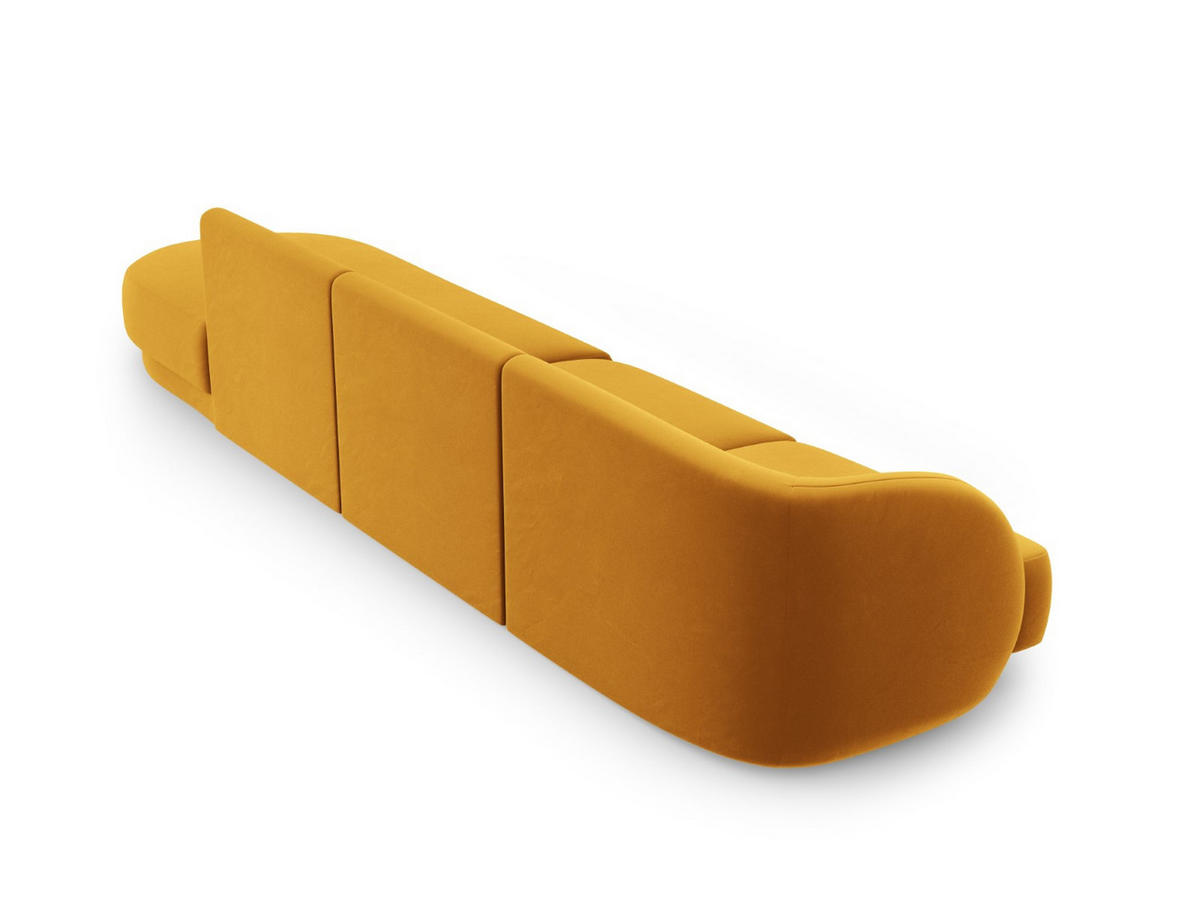 RECHTES-SOFA Miley aus Samt gelb 4 Sitzplätze - Gelb, Textil (90/70/323cm) - Micadoni