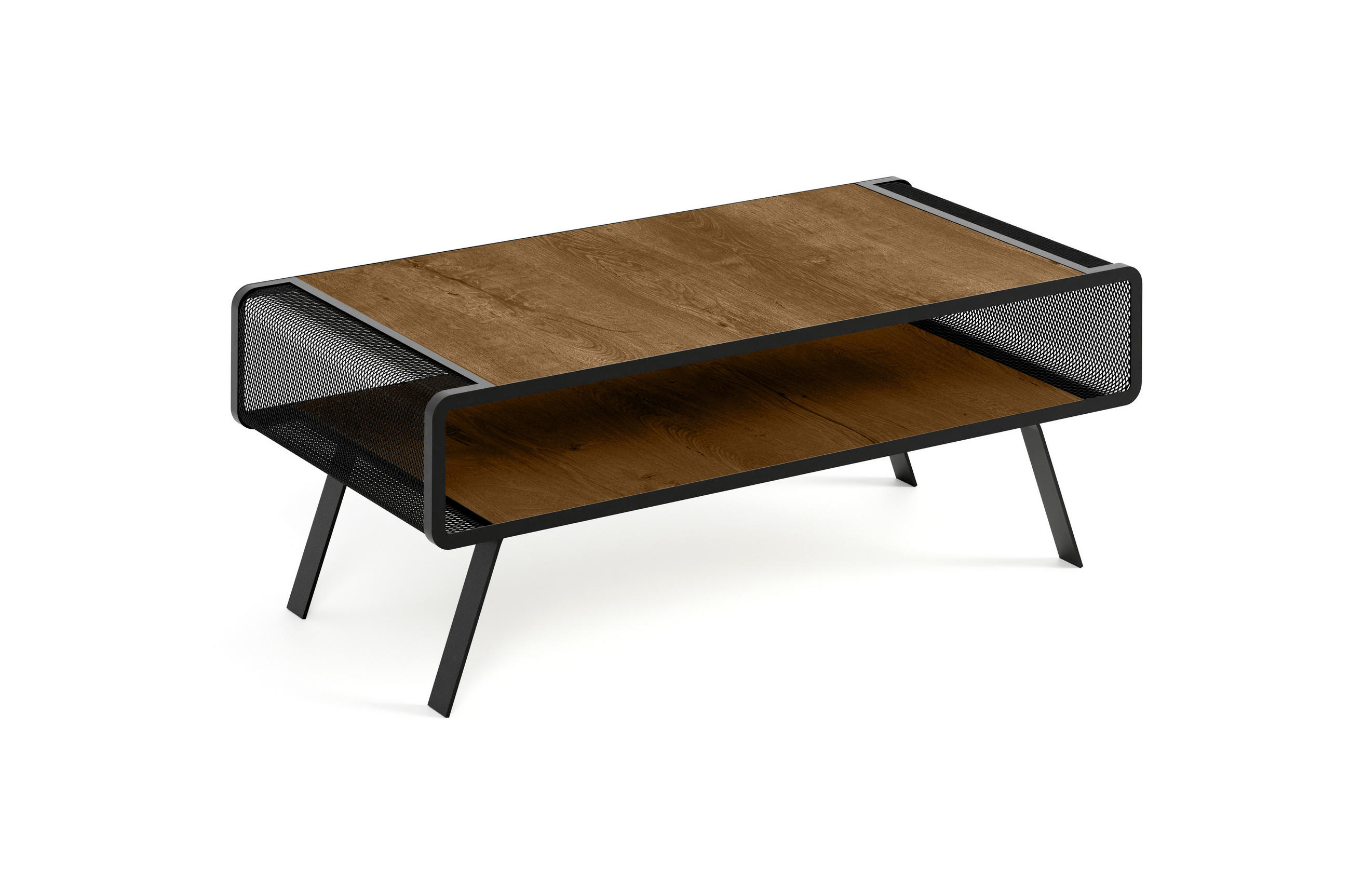 COUCHTISCH TORPE - Wildeiche/Schwarz, Holzwerkstoff (60/121/45cm) - Meblini