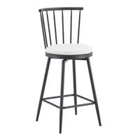 BARHOCKER DE-36667 2er Set mit PU-Bezug und Metallgestell Weiß - Weiß, Metall (39/96/39cm) - ComfortXL