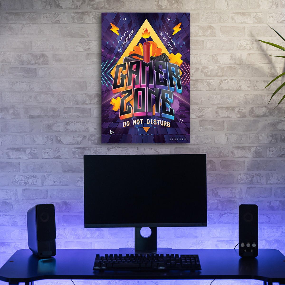 WANDBILD inschrift der spielerzone - Multicolor, Textil (40/60cm) - Feeby