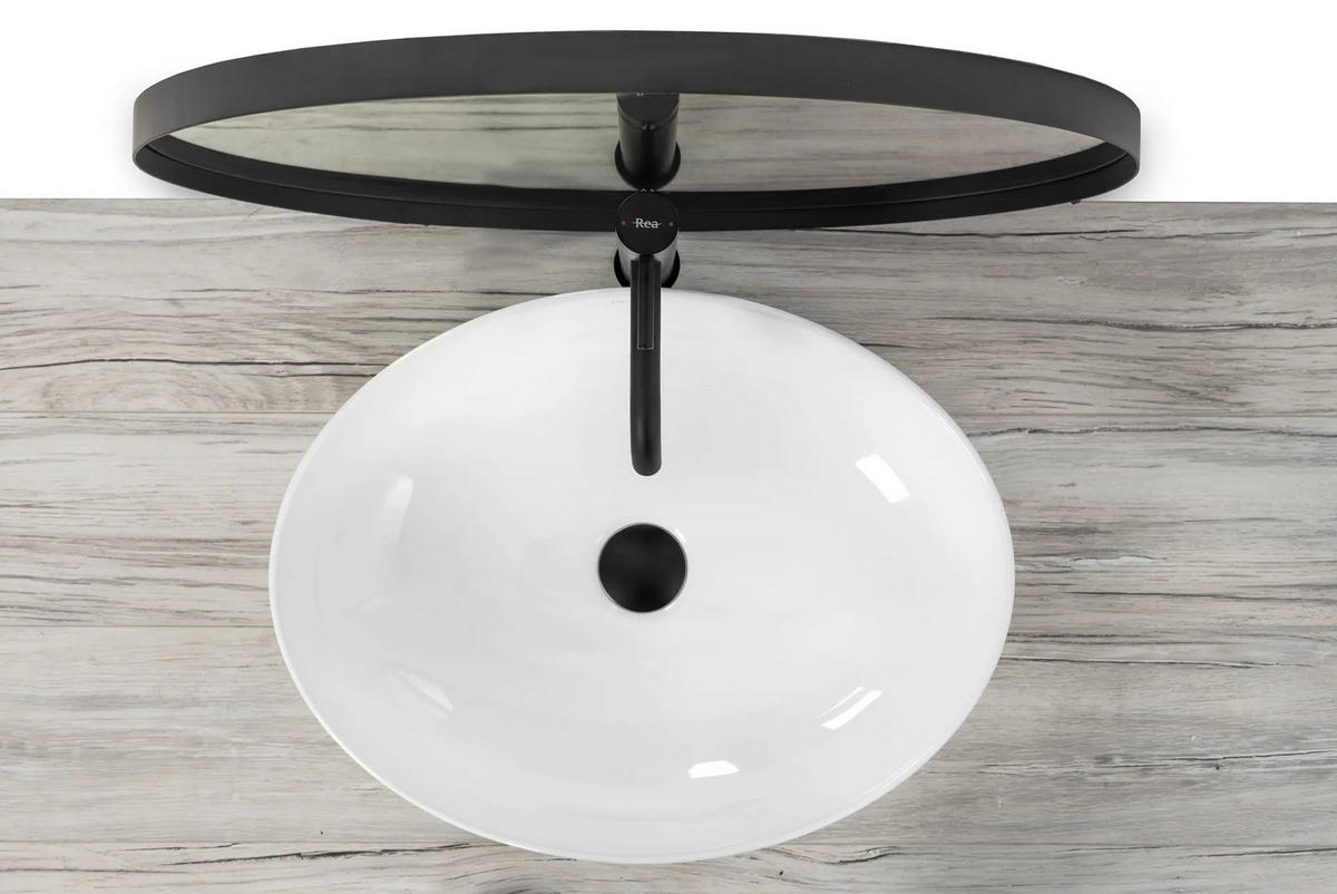AUFSATZWASCHBECKEN Rea Carola Slim - Weiß, Keramik (39/14/51.5cm) - REA