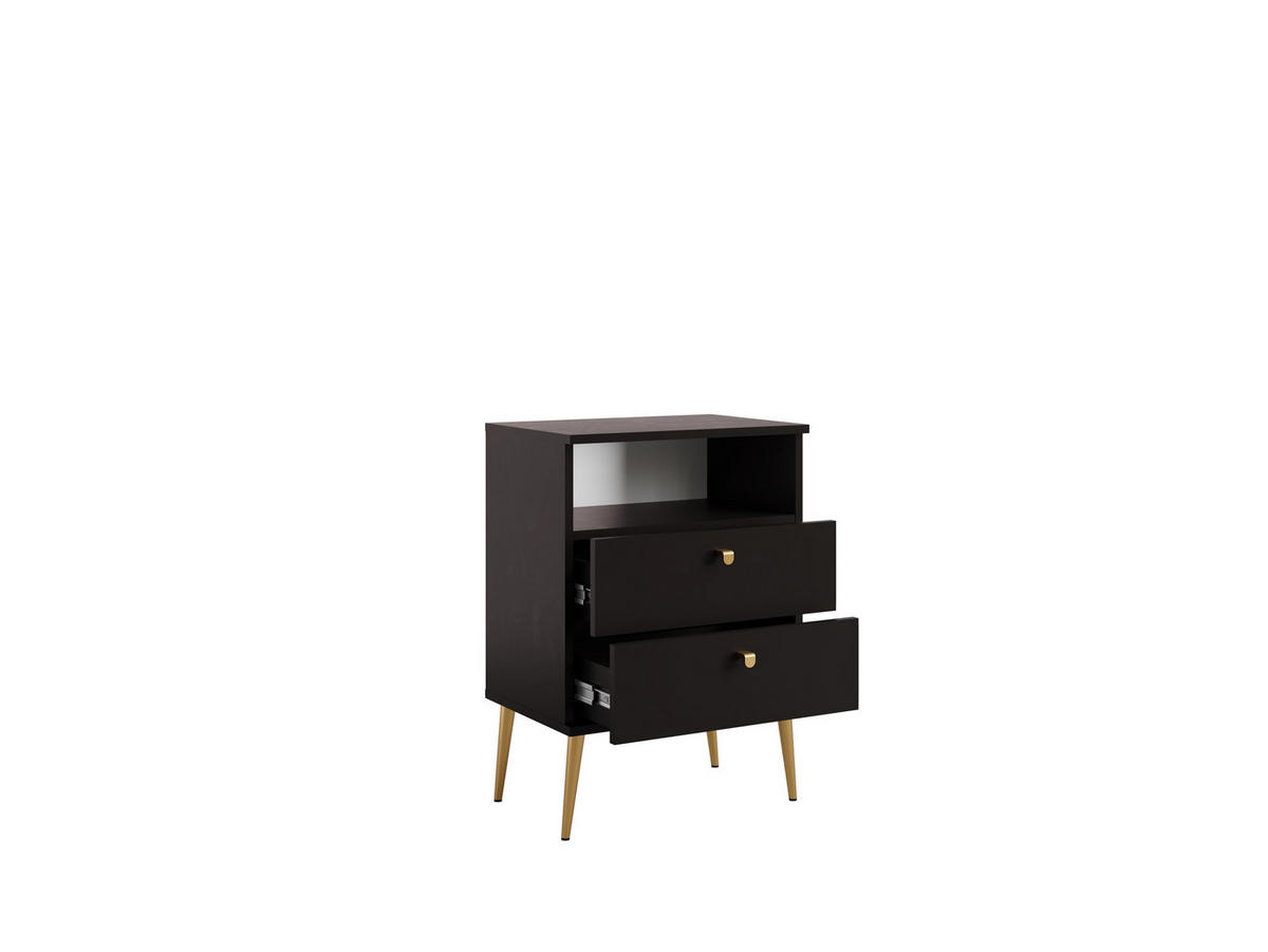 NACHTTISCH Schwarz 50/69,5/33,9 - Schwarz, Holzwerkstoff (50/70/34cm) - RAUMHIRSCH FURNITURE