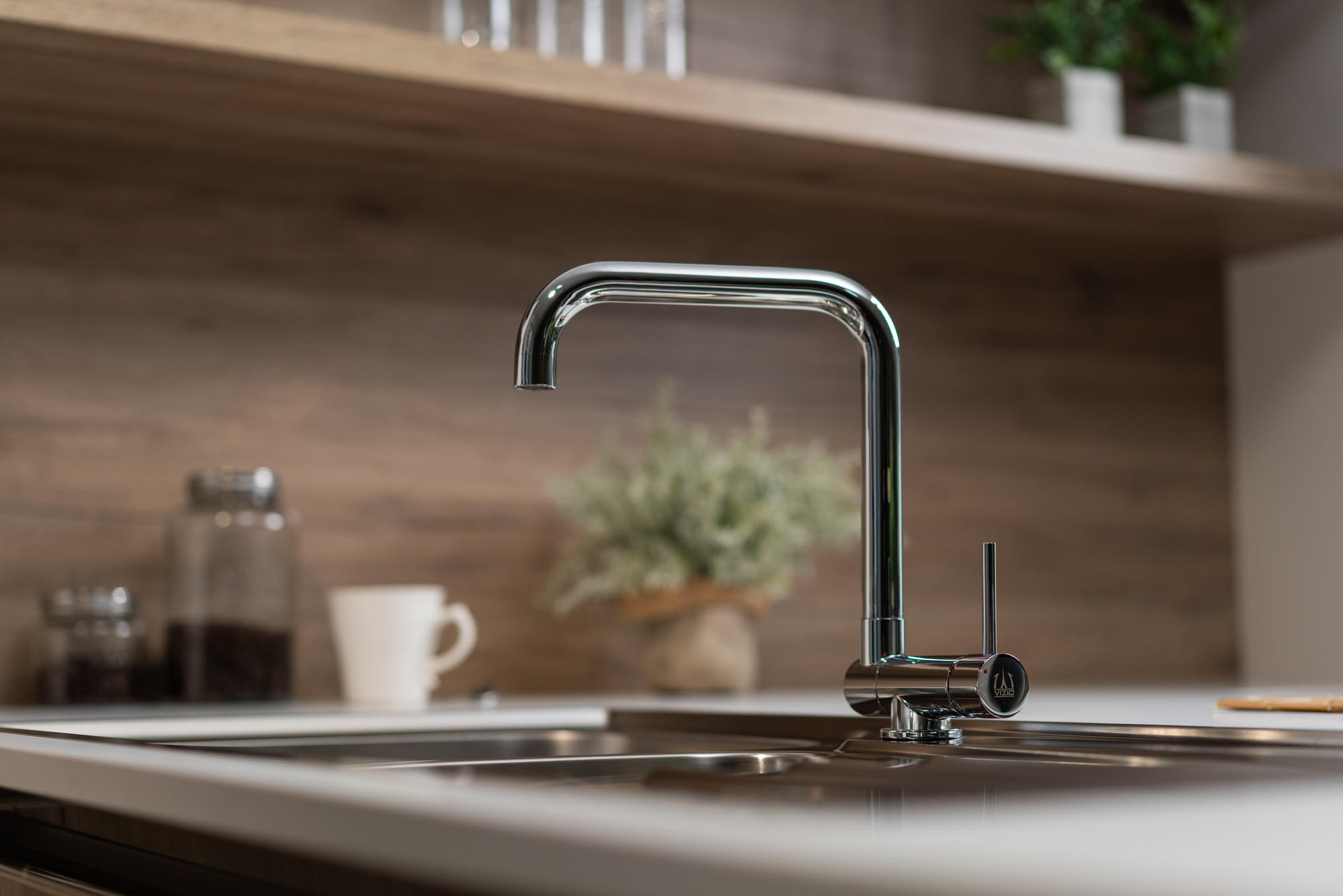 VORFENSTER-KÜCHENARMATUR, Umklappbar 4,5 CM, Verchromt, 360° schwenkbar - Chromfarben, Metall (20.1/26.5/20.1cm) - VIZIO