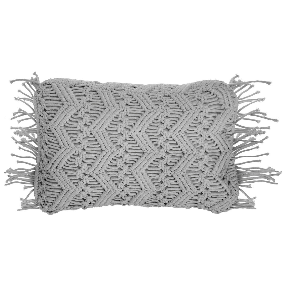 DEKOKISSEN 2er-Set Hellgrau 30/45 cm Kirikkale - Hellgrau, Naturmaterialen/Textil (30/45cm) - Beliani