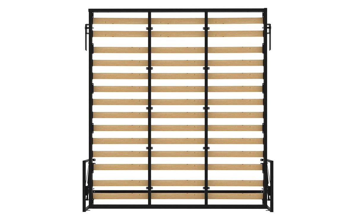 WANDBETT Morphy Classik Modulares SizeFlex- und TypeFlex-System - 180x200 Vertikal - Schwarz, Holz/Metall (180/200cm) - WallBedKing