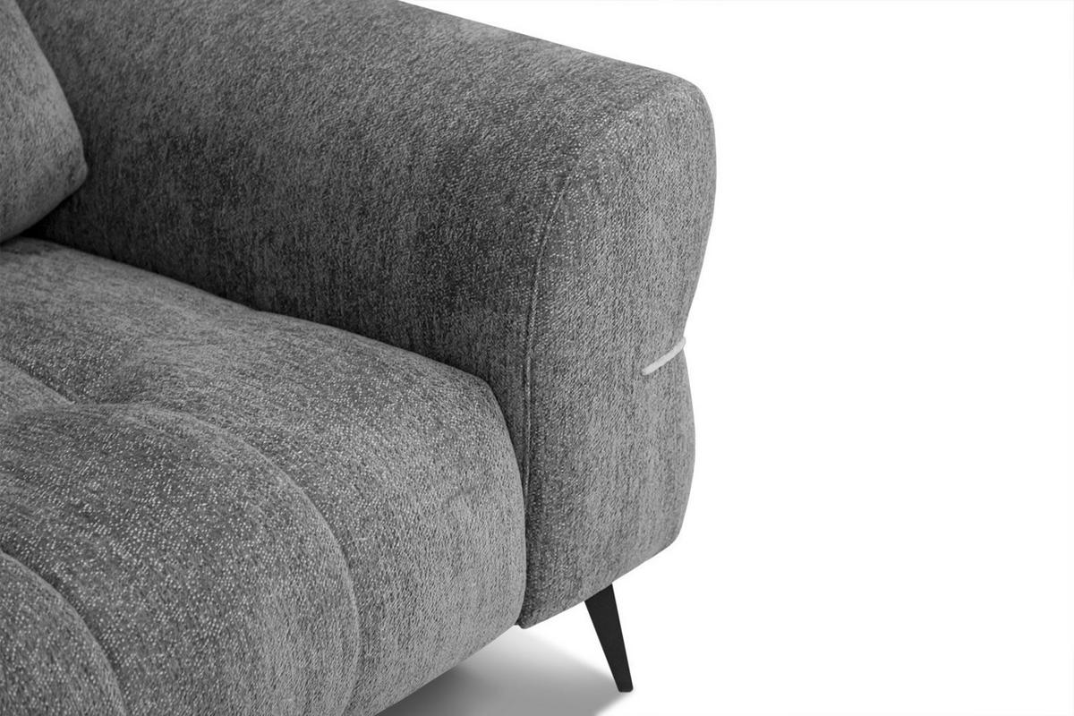 SOFA SALVINI 2,5-Sitzer, grau - Schwarz/Grau, Holzwerkstoff/Textil (176/88/99cm) - Courtois Laville