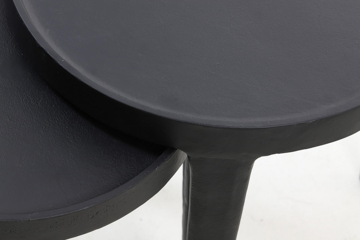BEISTELLTISCH Tobias Schwarz Ø43/45,5 cm 2er-Set - Schwarz, Metall (43/43/45.5cm) - Light & Living