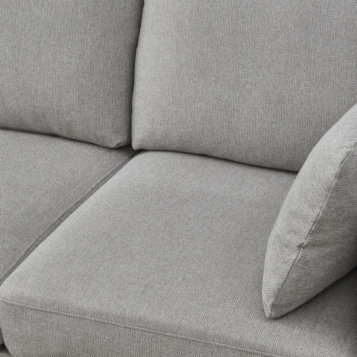 ECKSOFA L-förmiges 235/152/78 cm 3-Sitzer mit Hocker, Polyester-Bezug, Hellgrau - Hellgrau, Textil (152/253cm) - Redom