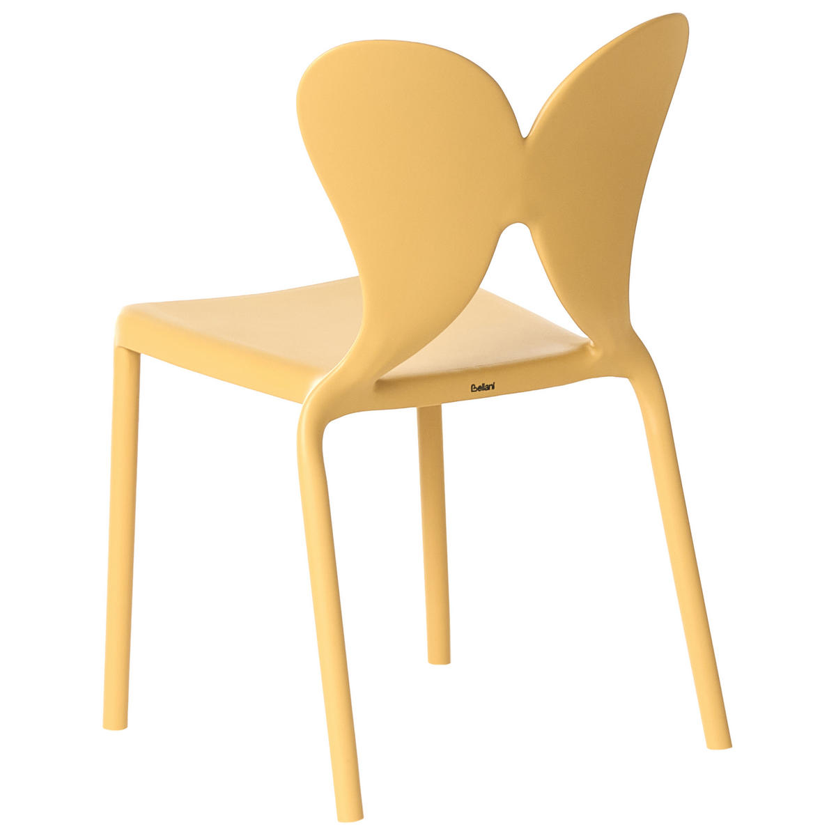 GARTENSTUHL 2er-Set stapelbar Gelb Larissa - Gelb, Kunststoff (50/78/48cm) - Beliani