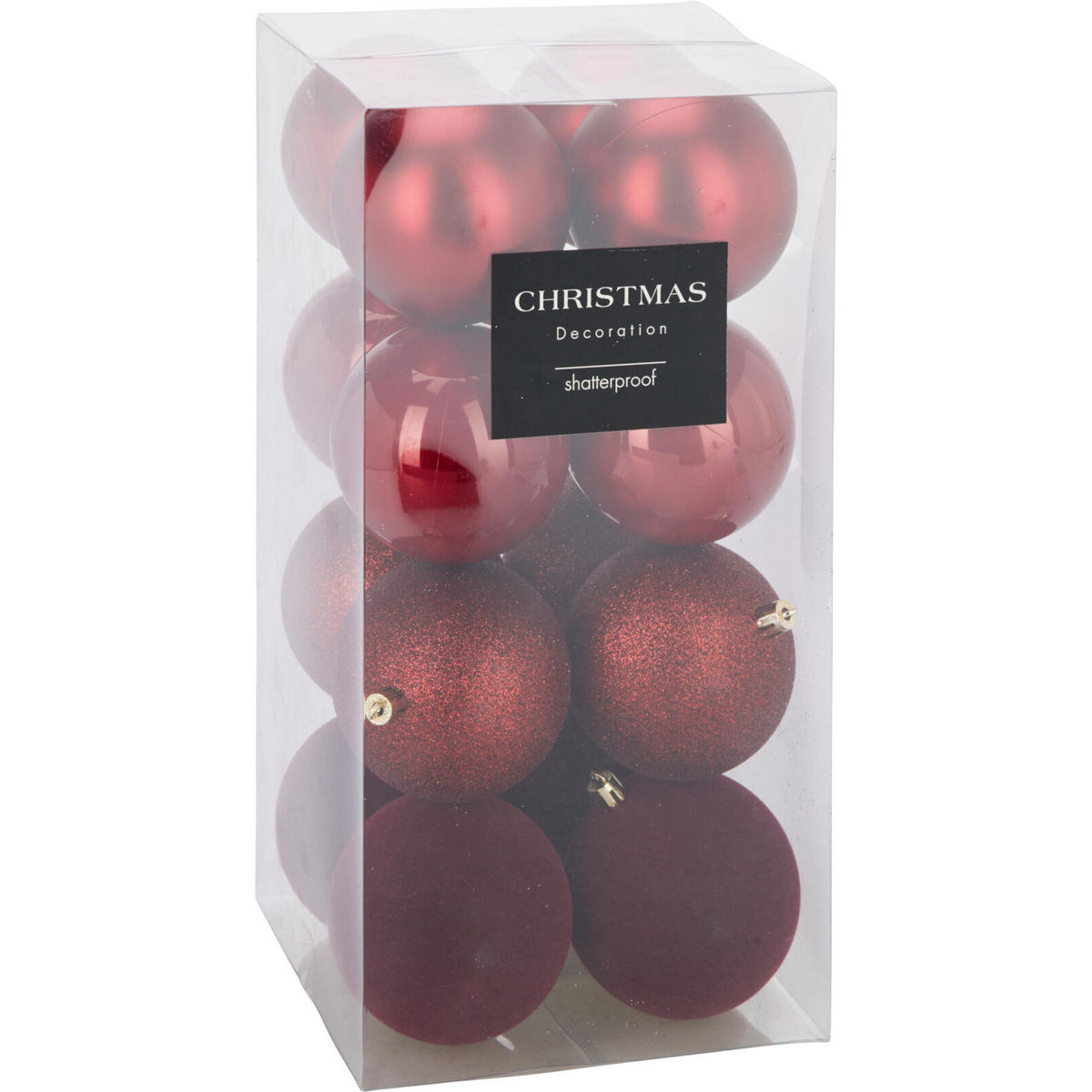 WEIHNACHTSKUGELN 16er Set Ø 8 cm - Rot, Kunststoff (15.8/31.6/15.8cm) - Home Styling Collection