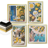 WANDBILDER 4er Set - 50x50 cm & 40x60 cm Goldrahmen - Patio Sun Limonade - Goldfarben, Kunststoff (50/50cm) - ArtPrintCave