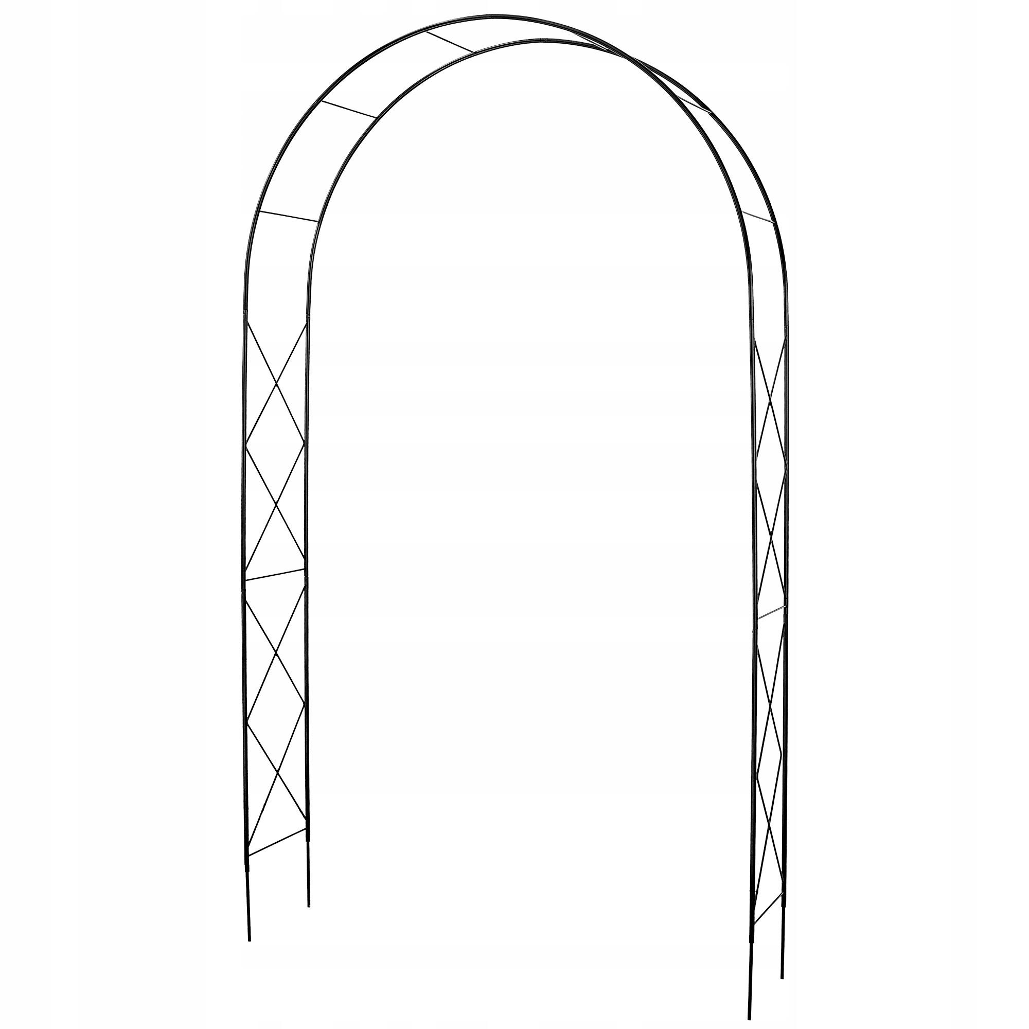 GARTENPERGOLA für Blumen, 255 cm, Schwarz - Schwarz, Metall (150/255cm) - KADAX