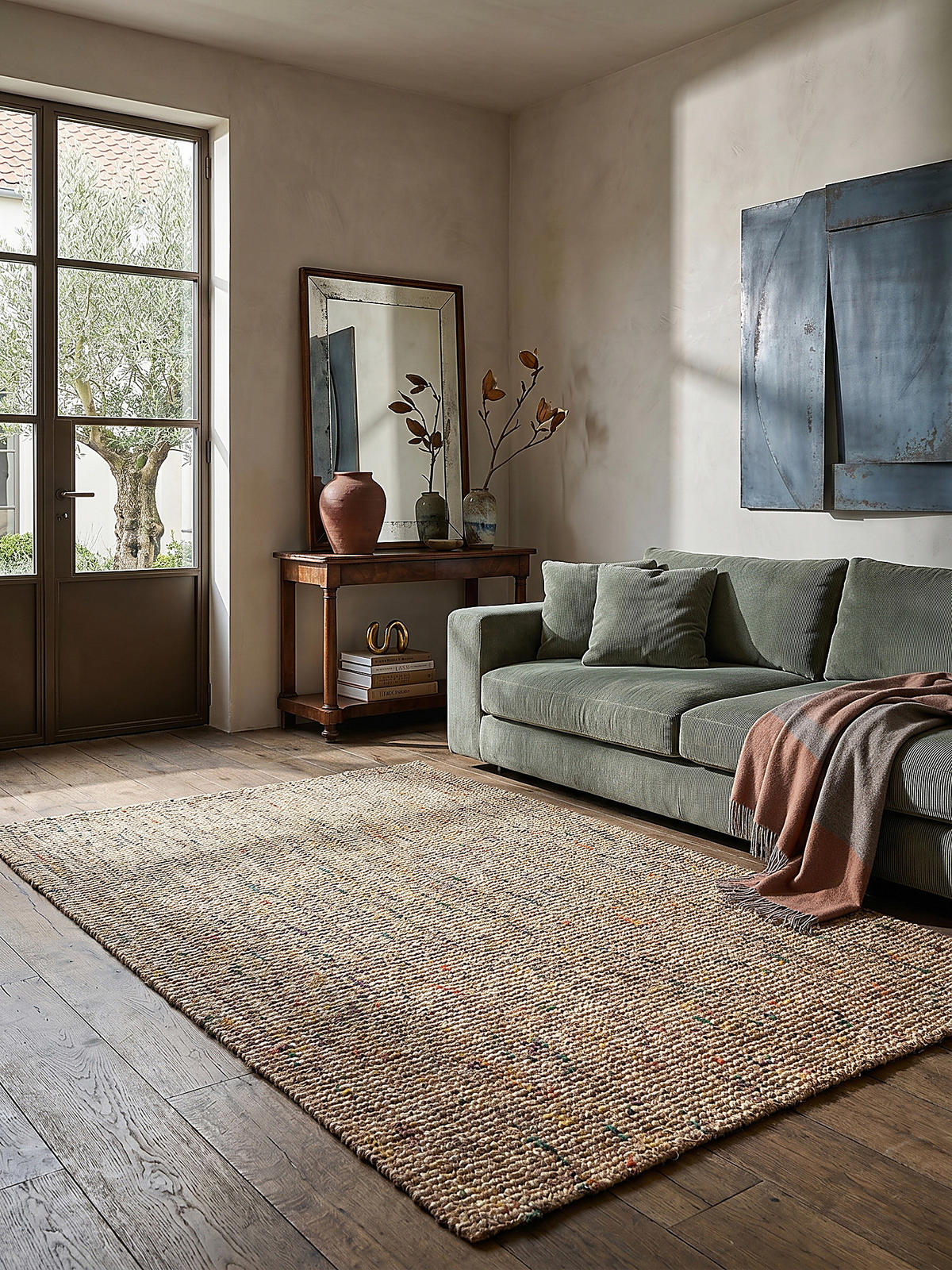 JUTETEPPICH Jute Naturbelassen, Wohnzimmer Natur-Multicolor Rechteckig 200x290 - Beige, Textil (290/200cm) - KADIMA DESIGN