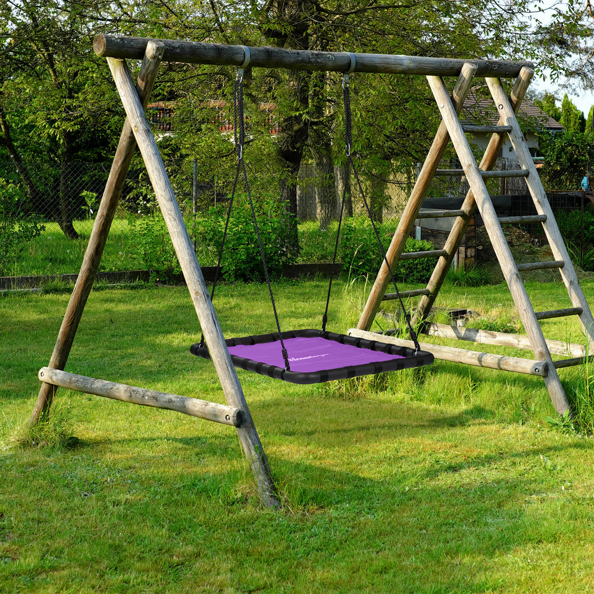 GUNGA lila svart höjdjusterbar 77x103 cm - Multicolor, Plast/Metall (77/159/103cm) - Relaxdays