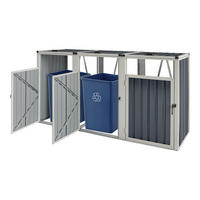 MÜLLTONNENBOX Tarbek - Anthrazit, Metall (219/121/82cm) - pro.tec