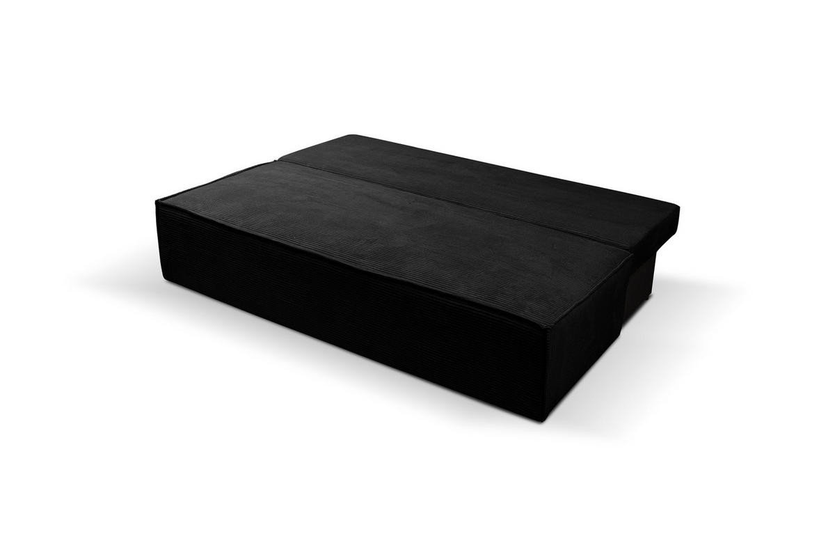 SCHLAFSOFA TIMO, Sofa mit Schlaffunktion und Bettkasten, Farbe: Schwarz, Cordstoff - Schwarz, Textil (200/80/93cm) - VENASI MÖBEL