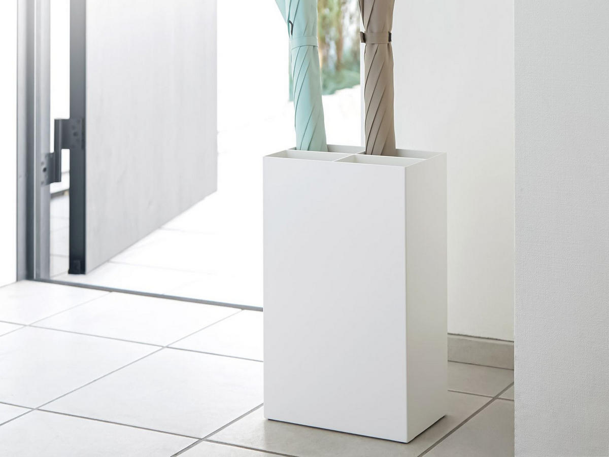 SCHIRMSTÄNDER Smart weiß 23/36/12 cm für bis zu 8 Schirme - Weiß, Metall (23/36/12cm) - Yamazaki