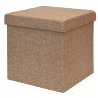 SITZWÜRFEL 38/38 cm, Faltbar 42 Liter Hellbraun - Braun, Textil (38/38/38cm) - Dunedesign