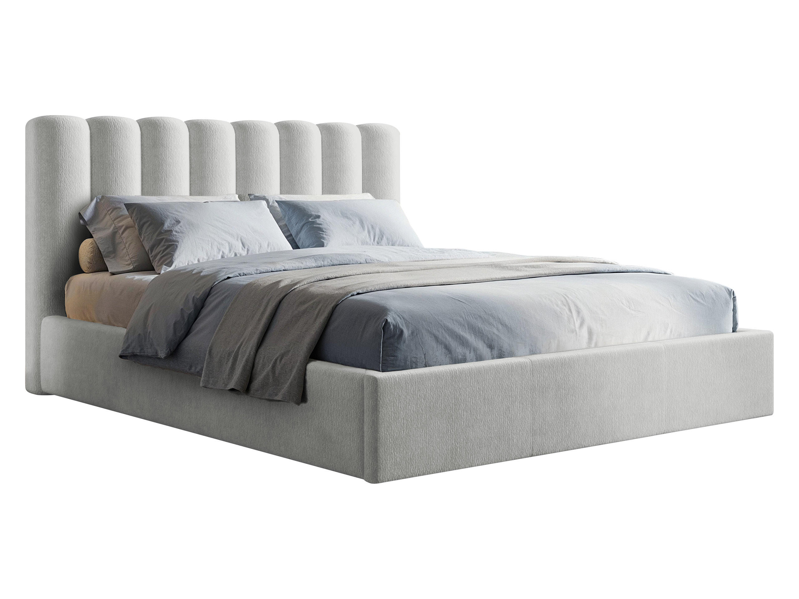POLSTERBETT Nox - Hellgrau/Naturfarben, Holzwerkstoff/Textil (140/200cm) - MIRJAN24