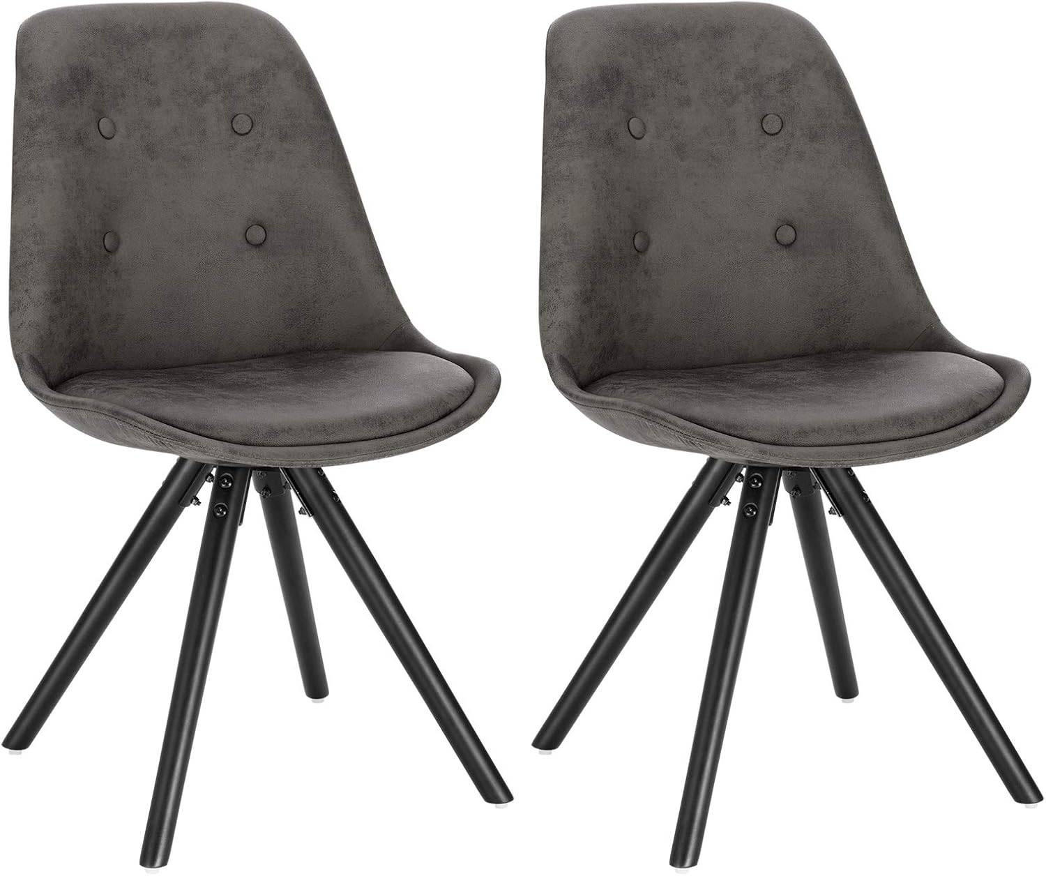ESSZIMMERSTÜHLE 2er Set, Polsterstuhl, Anthrazit - Anthrazit/Schwarz, Holz/Textil (43/83/44.5cm) - Woltu