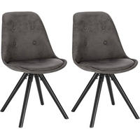 ESSZIMMERSTÜHLE 2er Set, Polsterstuhl, Anthrazit - Anthrazit/Schwarz, Holz/Textil (43/83/44.5cm) - Woltu