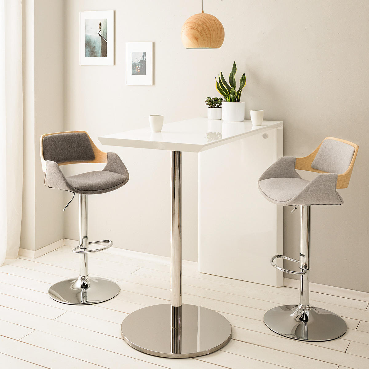 BARSTUHL - Webstoff / Metall - Anthrazit, Textil (51/89/47cm) - home24