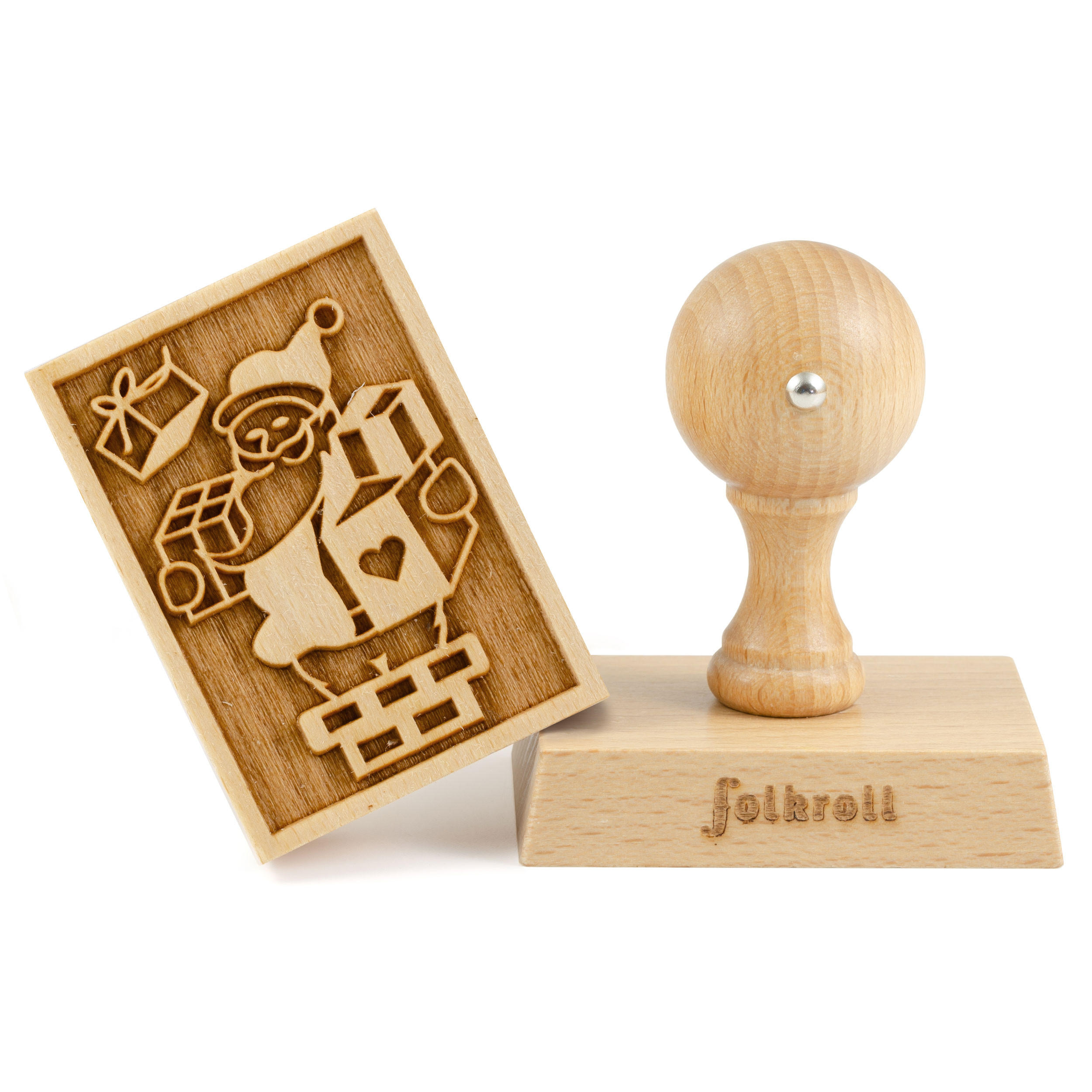Folkroll Motiv-Keksstempel Braun 7x7.7x5 cm